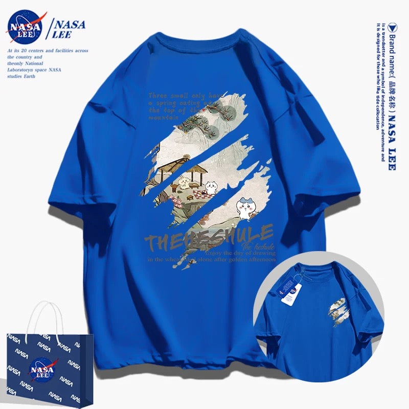 Japanese Cartoon ChiiKawa Casual Style T-Shirt Series | Chiikawa Hachiware Usagi Japanese Picnic Front & Back - Kawaii Fashion Items