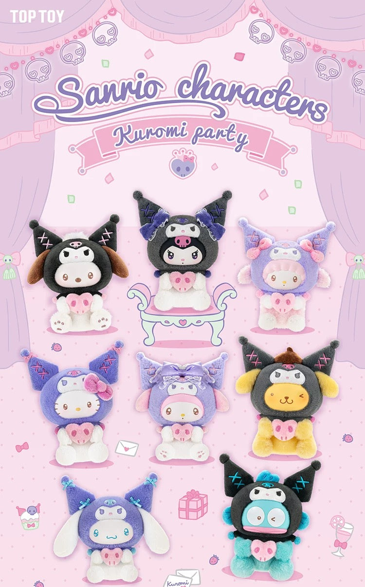 TopToy Sanrio Characters Kuromi Party | Hello Kitty My Melody Piano Kuromi Cinnamoroll Pompompurin Pochacco Hangyodon - Collectable Toys Mystery Blind Box