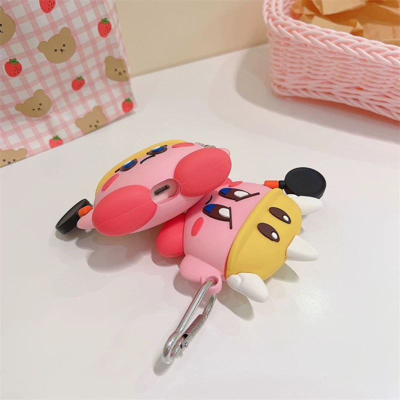 Japanese Cartoon Kirby Adventure | Cosplay Part 1 Chef Buger Shark Hangyodon Jigglypuff - AirPods AirPodsPro AirPods3 AirPods4 Case KawaiiGiftLand