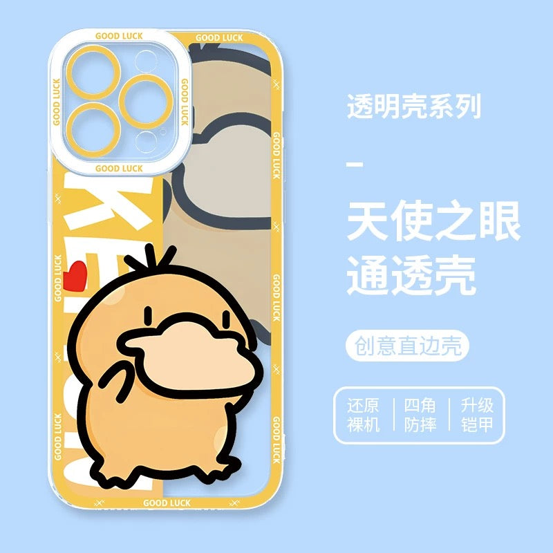 Japan Cartoon Pokemon Fatty Cute Drawing | Pikachu Gengar Squirtle Psyduck Bulbasaur Charmander Eevee Gible - iPhone Case PLUS SE2 XS XR X 11 12 13 14 15 16 16e 17 17e Pro Promax 12mini 13mini