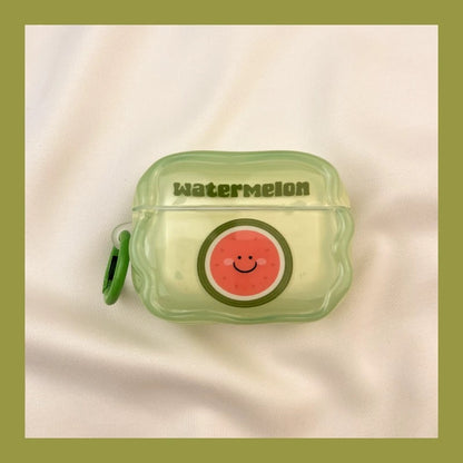 Japanese Cartoon Fun Colourful Fruits Persimmon Pineapple Maize Watermelon - AirPods AirPodsPro AirPods3 Case Green Yellow Orange