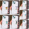 Japanese Cartoon Pokemon Matt & Silver Case Eevee Evolution | Eevee Vaporeon Espeon Umbreon Leafeon Glaceon Sylveon 7 Styles - iPhone Case PLUS SE2 XS XR X 11 12 13 14 15 16 16e 17 17e Pro Promax 12mini 13mini