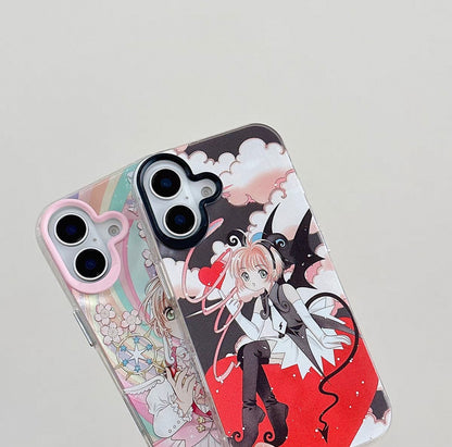 CardCaptorSakura Retro Comic Laser Case | Part 3 Cosplay Style Sakura Kero Chan - iPhone Case PLUS SE2 XS XR X 11 12 13 14 15 16 16e 17 17e Pro Promax 12mini 13mini