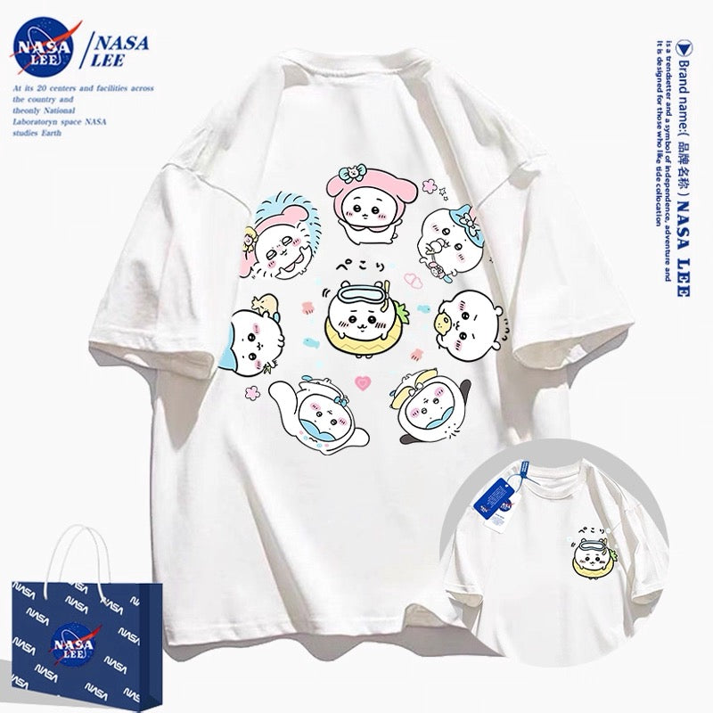 Japanese Cartoon ChiiKawa Casual Style T-Shirt Series | Sanrio Chiikawa Hachiware Momonga - Kawaii Fashion Items