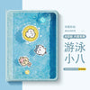 Japanese Cartoon ChiiKawa 360 Swivel Silicone iPad Case | Chiikawa Hachiware Usagi Swimming Pool - iPad Mini 4,5,6/ iPad Air 4/ iPad Pro