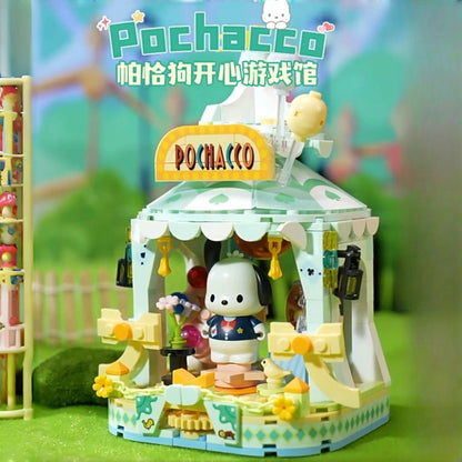 Top Toy x Sanrio Colorful Amusement Park Fair Rides | Pochacco Happy Game Center - Building Blocks Toy Collections