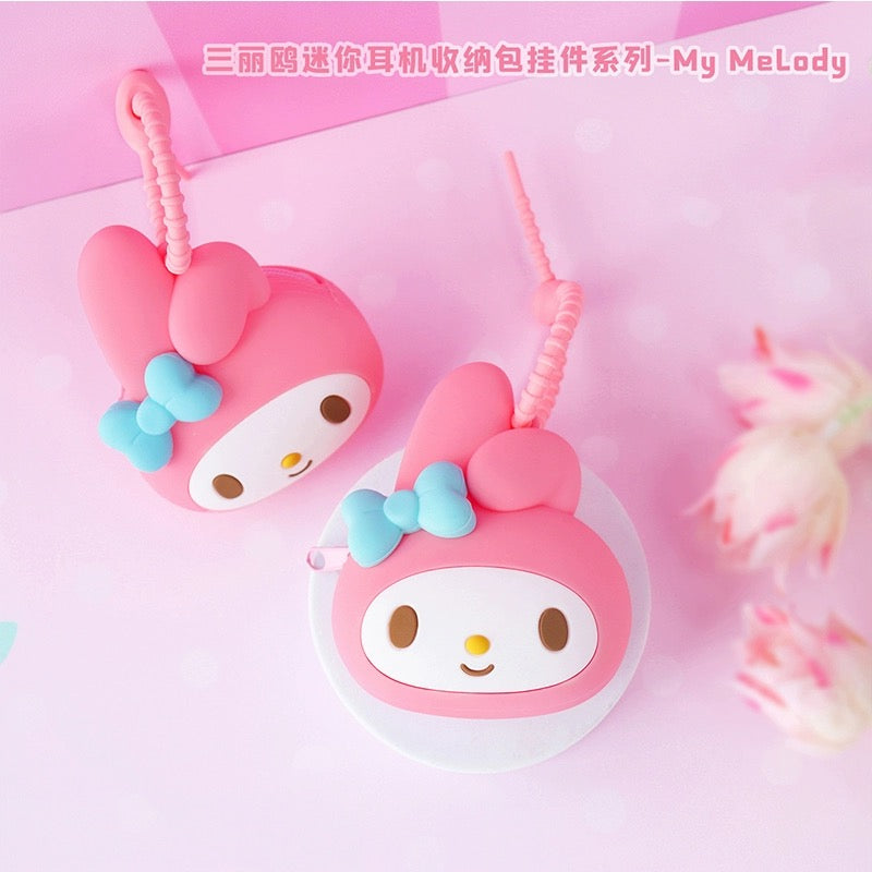 Japan Sanrio Silicone Mini Purse Bag Series 2 | Hello Kitty My Melody Kuromi Cinnamoroll Pompompurin Pochacco Hangyodon - Coin Bag Can put in Airpods EarPhone