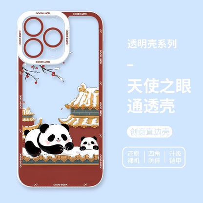 Cute Animal Panda | Season Times - iPhone Case PLUS SE2 XS XR X 11 12 13 14 15 16 16e 17 17e Pro Promax 12mini 13mini