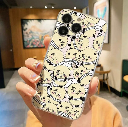 Japanese Cartoon Fun Full Screen ChiiKawa Hachiware Usagi Momonga Rakko - iPhone Case 11 12 13 14 15 Pro Promax