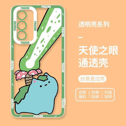 Japan Cartoon Pokemon Cute & Fighting Drawing Style | Pikachu Charmander Squirtle Bulbasaur Charizard Blastoise Venusaur - Phone Case Samsung Galaxy S26 S25 S24 S23 S22 S21 FE Ultra