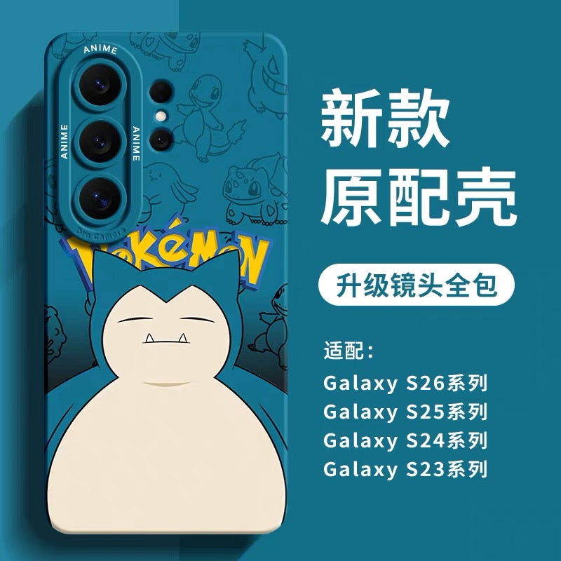 Japanese Cartoon Pokemon Silicone Case | Pikachu Squirtle Bulbasaur Charmander Gengar Psyduck Snoriax Charizard  - Phone Case Samsung Galaxy S26 S25 S24 S23 FE Ultra Edge