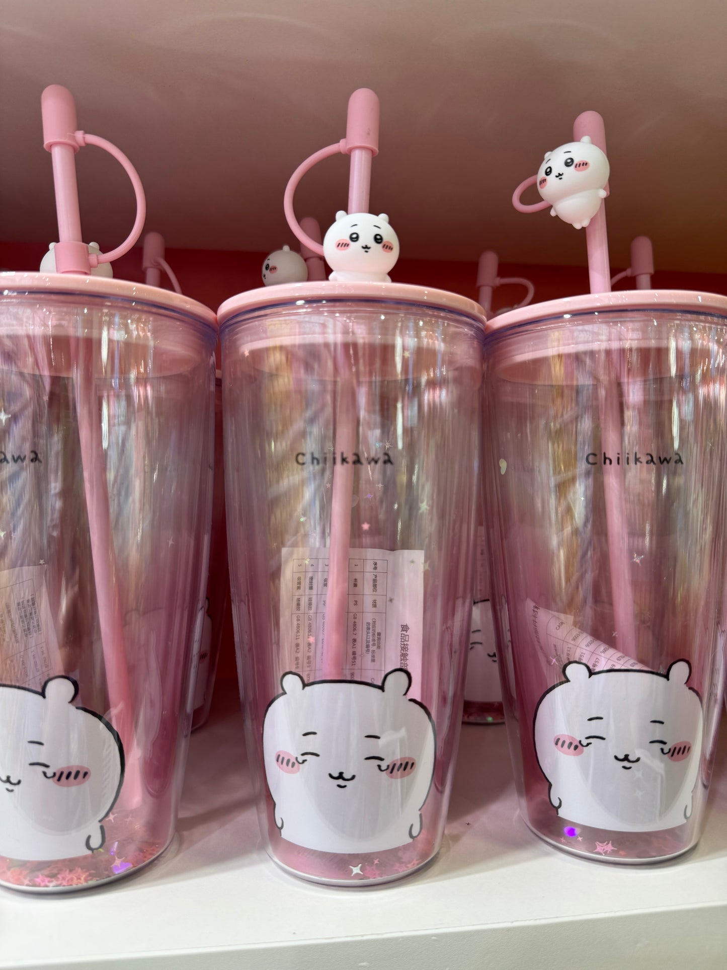 ChiiKawa X Miniso | ChiiKawa Hachiware Usagi Glitter Cool Warm Big Water Cup - Kawaii Item Decoration