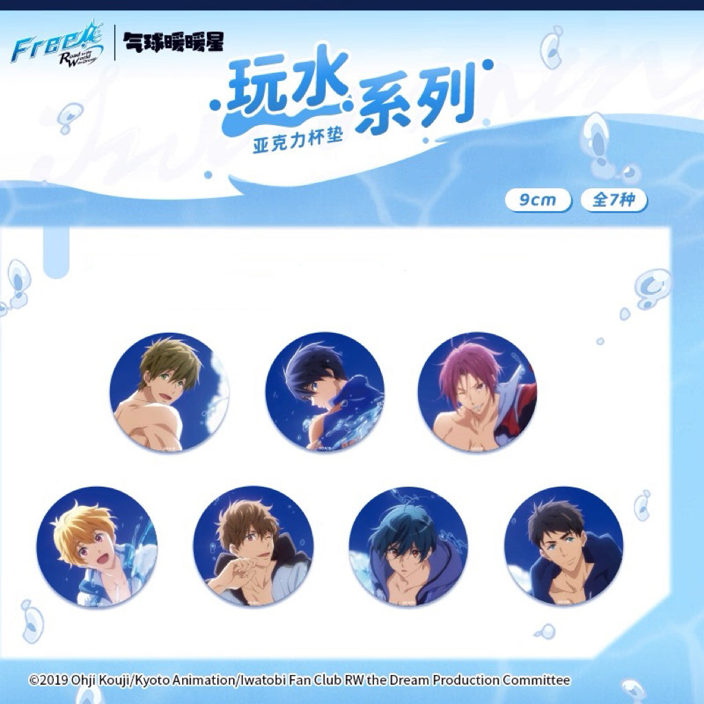 Japanese Anime Free! Iwatobi Swim Club Wave Acrylic Coaster | Haruka Makoto Rin Kirishima Sosuke - Cute Kawaii Item