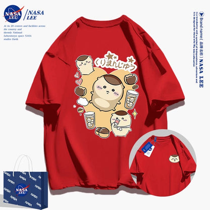 Japanese Cartoon ChiiKawa Casual Style T-Shirt Series | Kurimanju Daily Front & Back - Kawaii Fashion Items