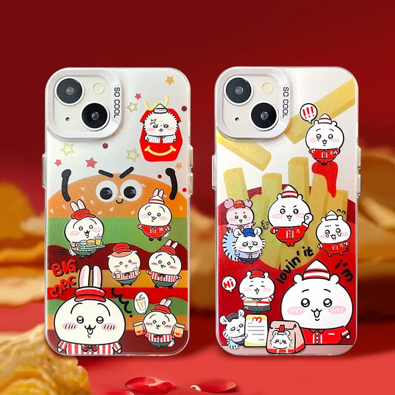 Japanese Cartoon ChiiKawa | Fast Food Waiter ChiiKawa Hachiware - iPhone Case 11 12 13 14 15 16 Pro Promax