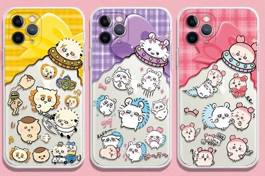 Japanese Cartoon ChiiKawa | Momonga Rakko Crab UFO Clear - iPhone Case 11 12 13 14 15 16 Pro Promax