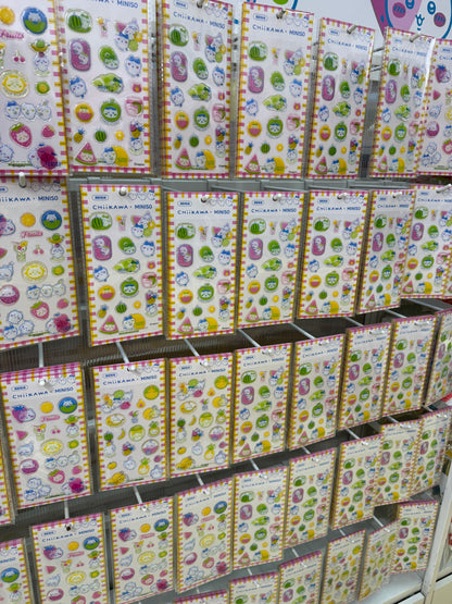 ChiiKawa X Miniso Fruit Market Series | ChiiKawa Hachiware Usagi Fruit Style Cute Icon Crystal Epoxy Sticker - Kawaii Items Room Decoration