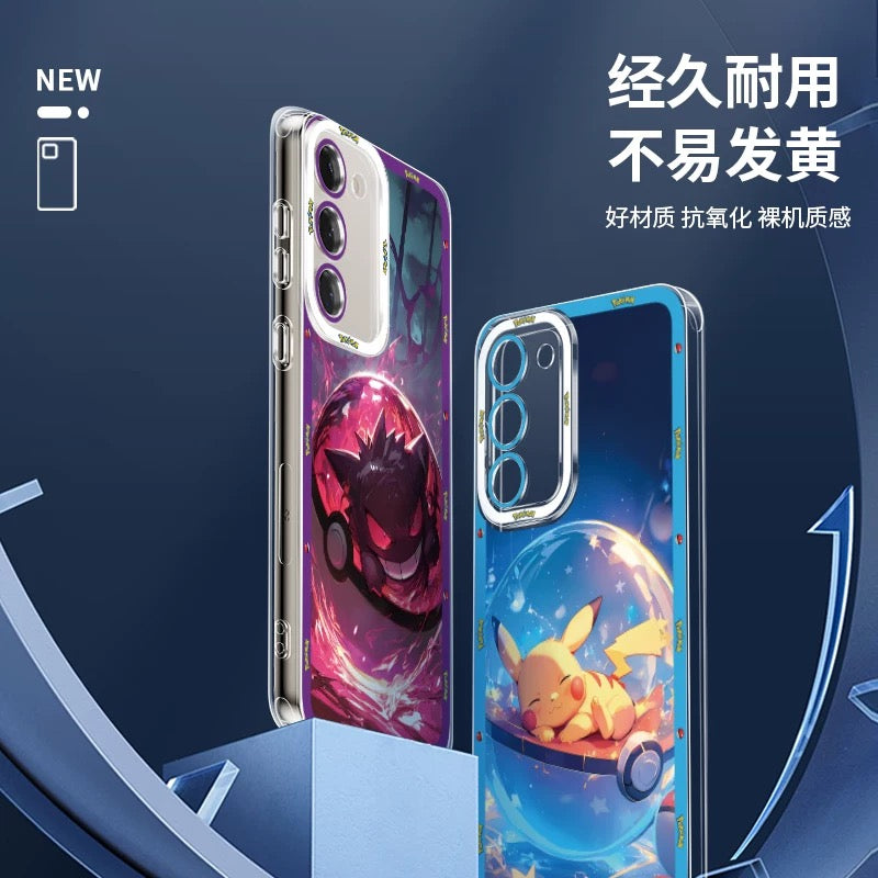 Japan Cartoon Pokemon Sweet Dream in Pokeball | Pikachu Gengar Greninja Squirtle Lucario Bulbasaur - Phone Case Samsung Galaxy S26 S25 S24 S23 S22 S21 FE Ultra Edge