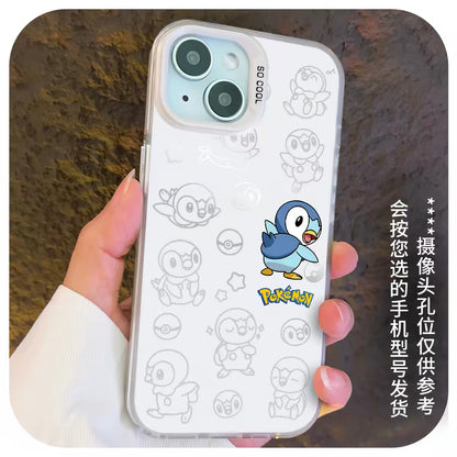 Japanese Cartoon Pokemon Matt & Silver Case Part6 | ポッチャマ ジャノビー ケロマツ モクロー ドオー ジラーチ ミュウツー 7種類 - iPhone ケース PLUS SE2 XS XR X 11 12 13 14 15 16 16e 17 17e Pro Promax 12mini 13mini