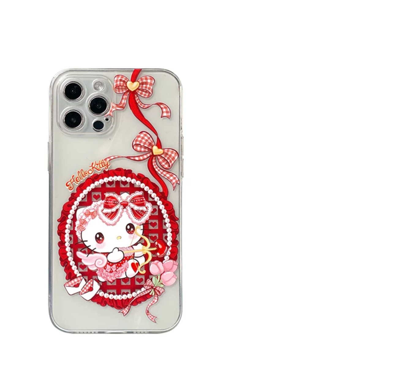 Japanese Cartoon Sanrio Sweet Angel | Hello Kitty Laser Colour Clear - iPhone Case 11 12 13 14 15 16 Pro Promax