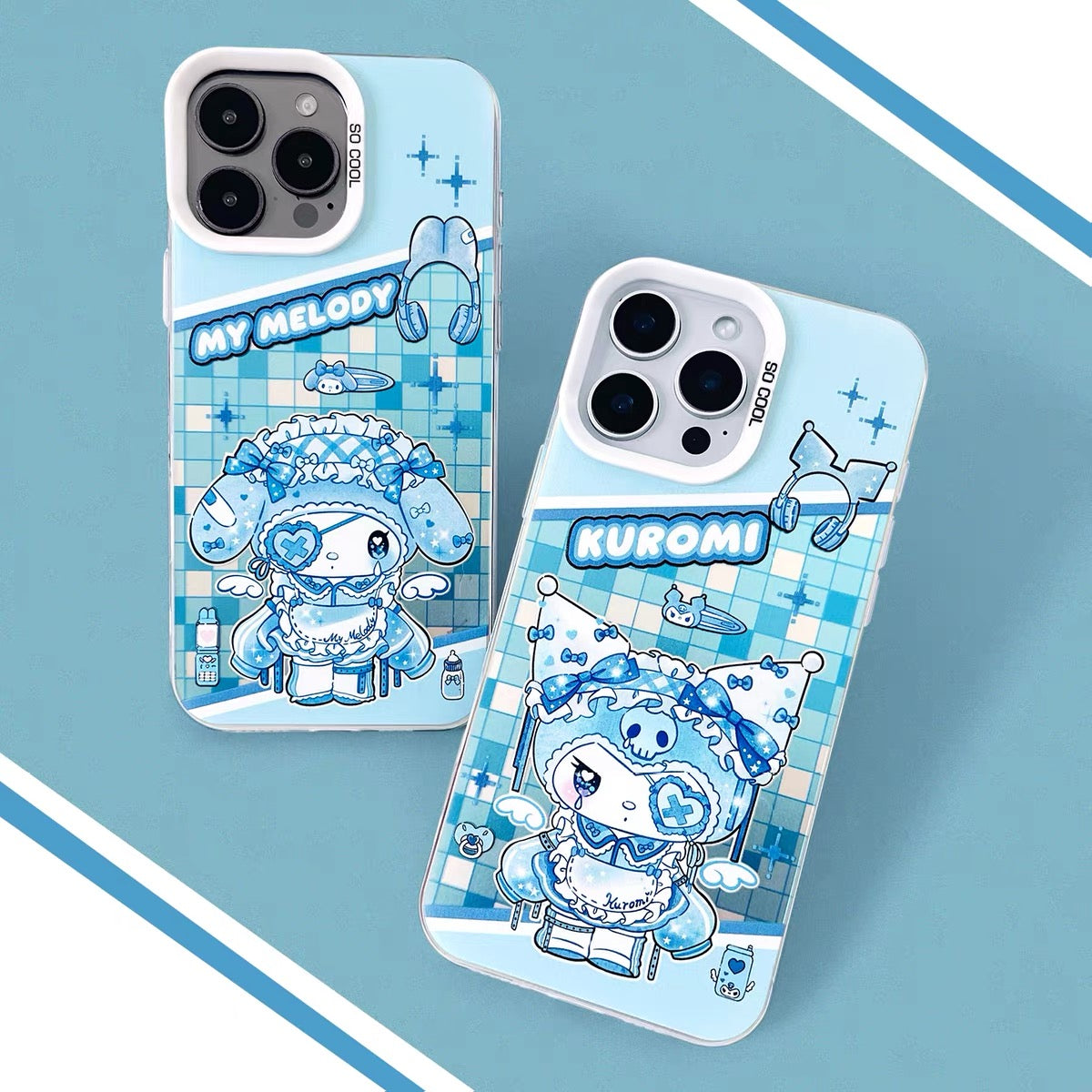 Japanese Cartoon Digital Angel Laser Case | My Melody Kuromi 4 Styles - iPhone Case 11 12 13 14 15 16 16e 17 17e Pro Promax