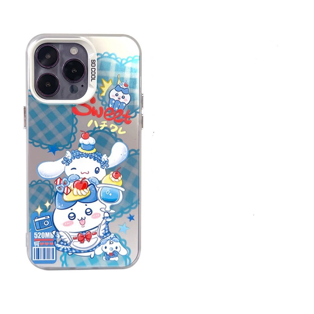 Japanese Cartoon ChiiKawa | Sweet with ChiiKawa My Melody Hachiware Cinnamoroll Usagi Pompompurin Laser - iPhone Case 11 12 13 14 15 16 Pro Promax