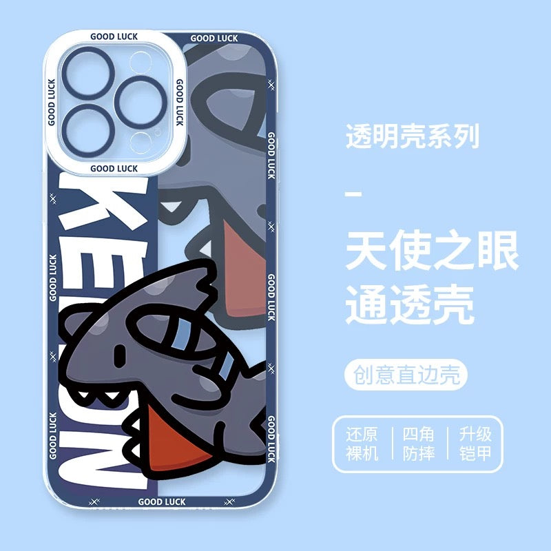 Japan Cartoon Pokemon Fatty Cute Drawing | Pikachu Gengar Squirtle Psyduck Bulbasaur Charmander Eevee Gible - iPhone Case PLUS SE2 XS XR X 11 12 13 14 15 16 16e 17 17e Pro Promax 12mini 13mini