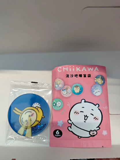 ChiiKawa X Miniso | ChiiKawa Hachiware Usagi Momonga Kurimanju Glitter Quicksand Badge Mystery Bag - Kawaii Items Room Decoration