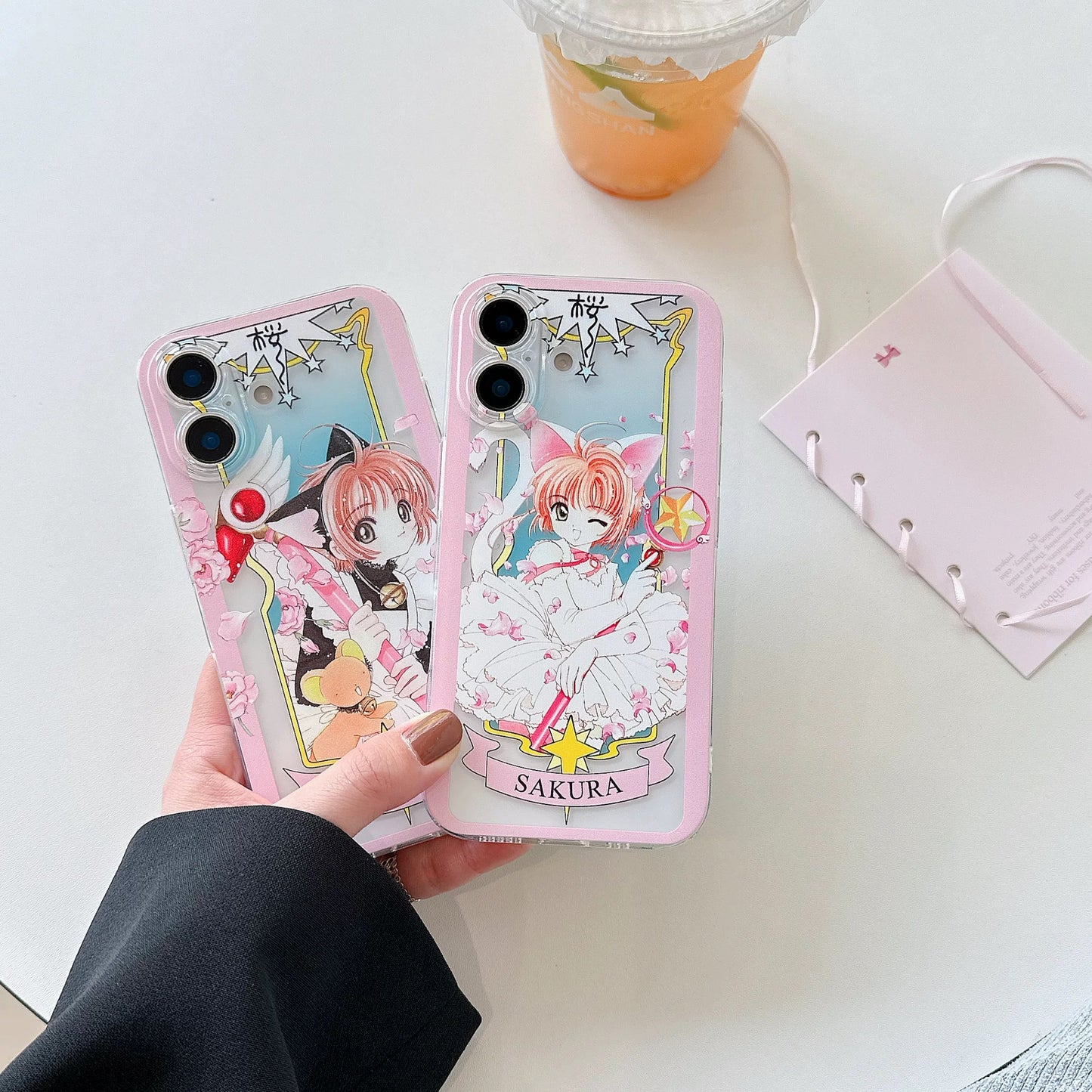 Cardcaptor Sakura Card Version Part 5 | Black & White Cat Sakura - Phone Case Samsung Galaxy Z Flip Fold 3 4 5 6 7