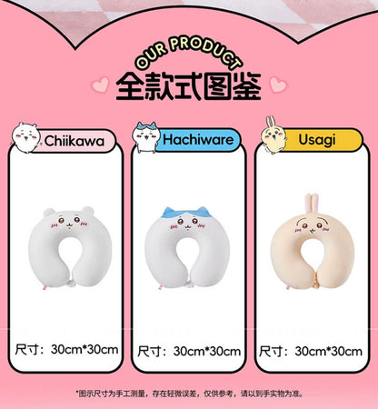 ChiiKawa X Miniso | ChiiKawa Hachiware Usagi Neck Pillow - Airplane Pillow Kawaii items Room Decoration