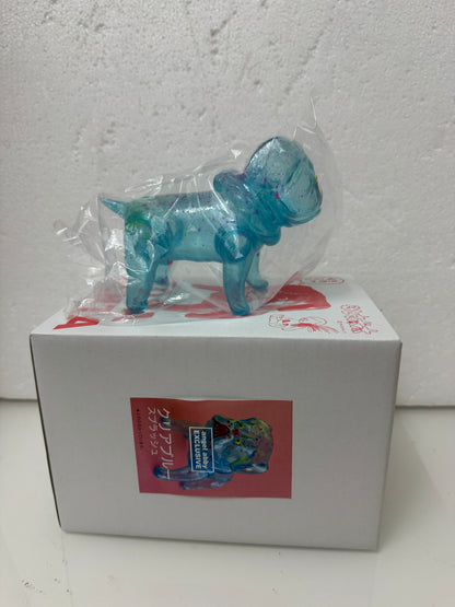 Japan Artist Dehara | Tosa Dog Inu Transparent Sky Blue Splashed Ink Version - 50pcs Limited Worldwide Sofubi Figure Soft Vinyl Rare