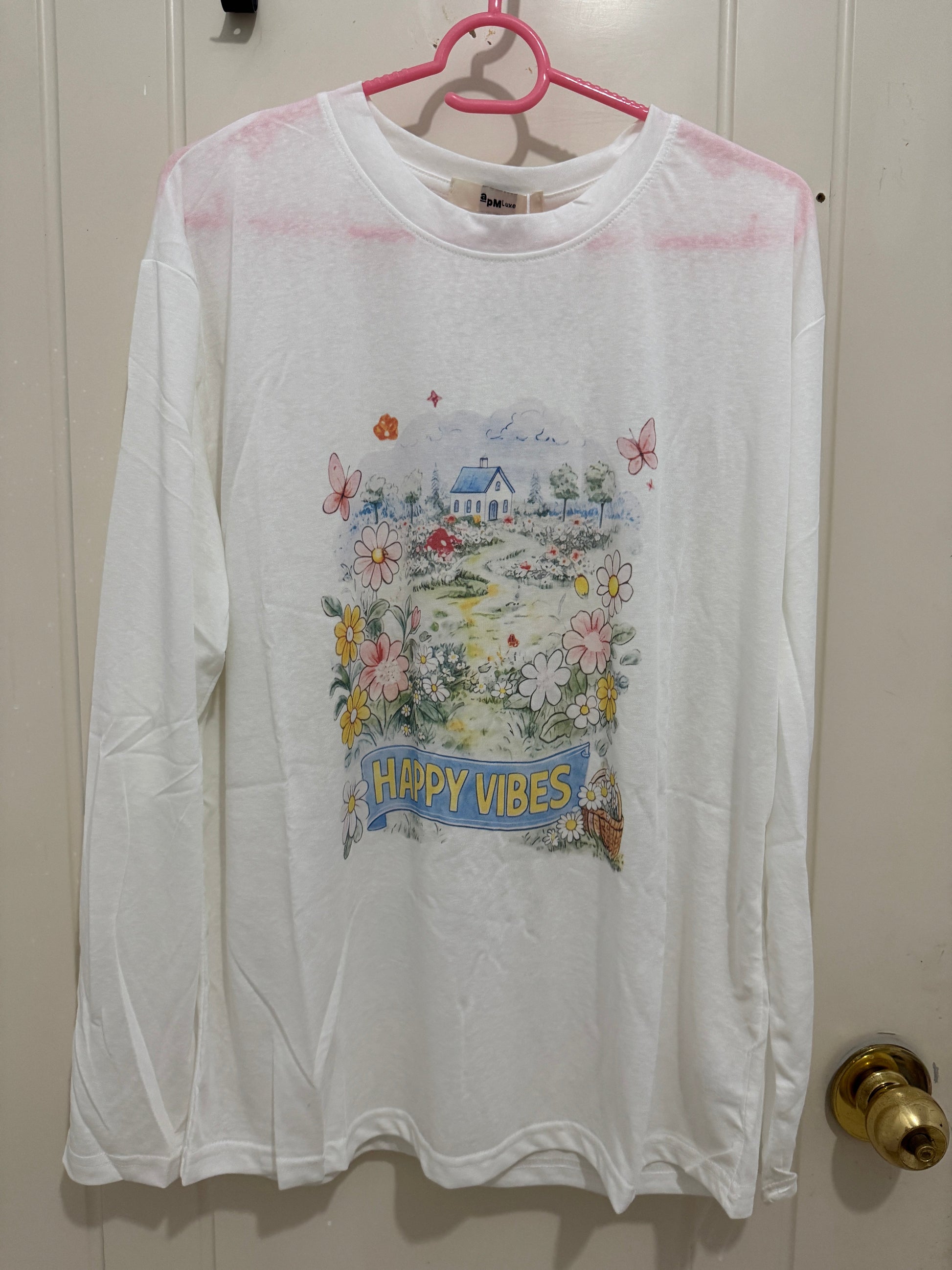 Korean Fashion Garden Style Long-sleeved Sun Protection T-Shirt Series | Drawing Happy Vibes - Kawaii Fashion Items