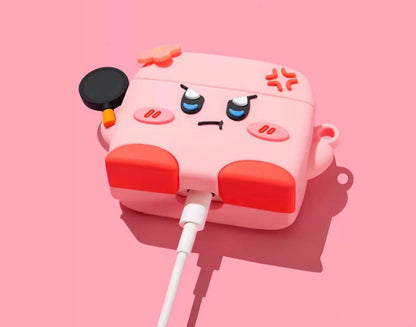 Japanese Cartoon Kirby Adventure | Cosplay Part 2 Red Hat Cat Headphone Muscle Square - AirPods AirPodsPro AirPods3 AirPods4 Case KawaiiGiftLand