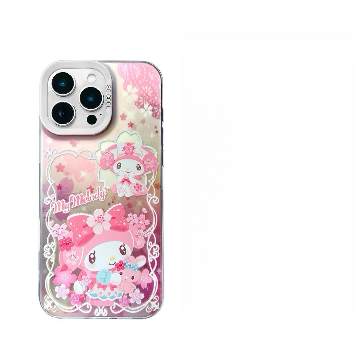 Japanese Cartoon Sanrio Sakura Laser Case | Hello Kitty My Melody Kuromi Cinnamoroll 4 Styles - iPhone Case 11 12 13 14 15 16 16e 17 17e 18 Pro Promax