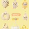 ちいかわ X MINISO | うさぎ フルセット 9点 ミニぬいぐるみ キーホルダー カチューシャ ネックピロー バッグ - かわいいアイテム 部屋の装飾人形