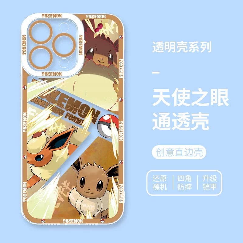 Japan Cartoon Pokemon Evolution Verison | Eevee - iPhone Case 6 7 8 PLUS SE2 XS XR X 11 12 13 14 15 16 16e Pro Promax 12mini 13mini