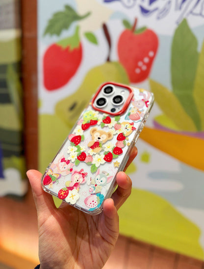 Japanese Cartoon Teddy Bear StellaLou ShellieMay | Strawberry Parrty iPhone Case 13 14 15 Pro Promax