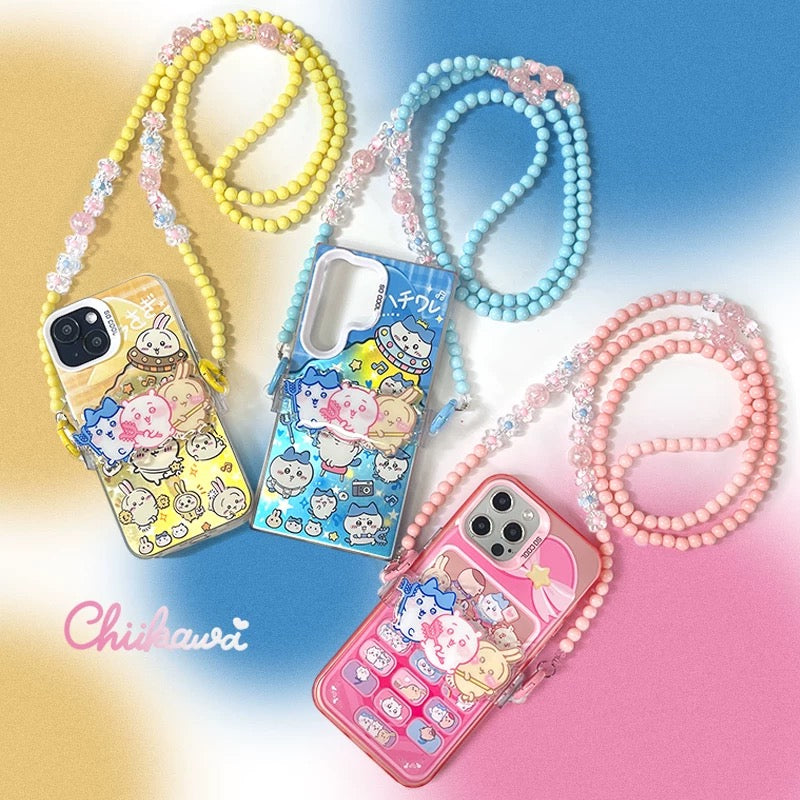 Japanese Cartoon Phone Back Clip with Phone Lanyard | Chiikawa Hachiware Usagi - for All Smart Phones