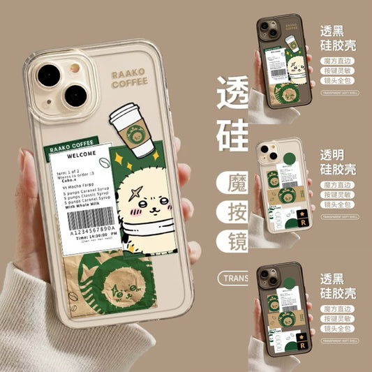 Japanese Cartoon ChiiKawa Coffee Shop | Rakko Chef - iPhone Case 11 12 13 14 15 16 16e 17 17e Pro Promax mini
