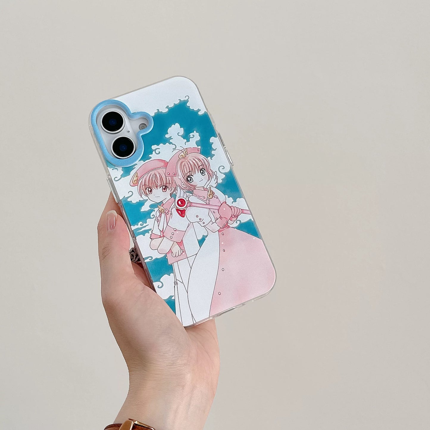 CardCaptorSakura Retro Comic Laser Case | Part 2 Couple Style Sakura Syaoran Tomoyo - iPhone Case PLUS SE2 XS XR X 11 12 13 14 15 16 16e 17 17e Pro Promax 12mini 13mini