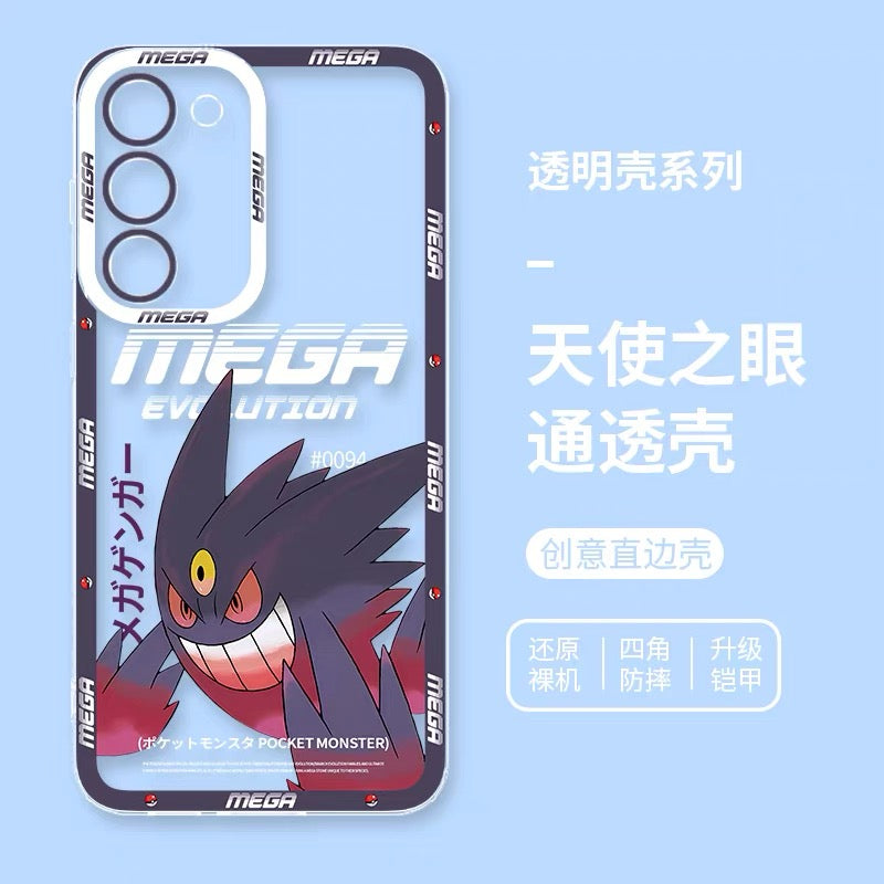 Japan Cartoon Pokemon Mega Evolution | Rayquaza Lucario Gengar Charizard X Y Tyranitar Scizor Metagross - Phone Case Samsung Galaxy S26 S25 S24 S23 S22 S21 FE Ultra Edge