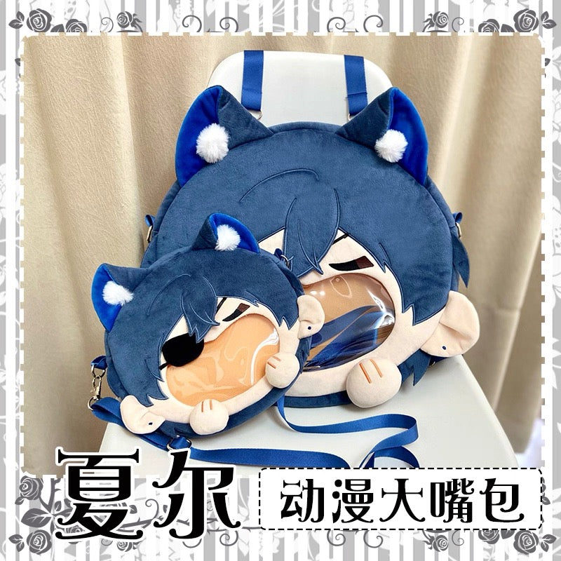 Japanese Anime  Black Butler Kuro Shitsuji | Ciel Phantomhive with Cat Ear Plush Cute Icon Itabag Backpack and Crossbody Bag - Cute Kawaii Item