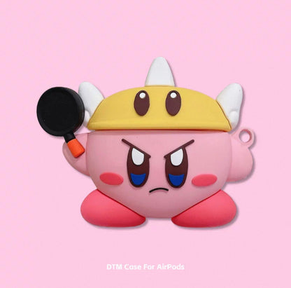Japanese Cartoon Kirby Adventure | Cosplay Part 1 Chef Buger Shark Hangyodon Jigglypuff - AirPods AirPodsPro AirPods3 AirPods4 Case KawaiiGiftLand