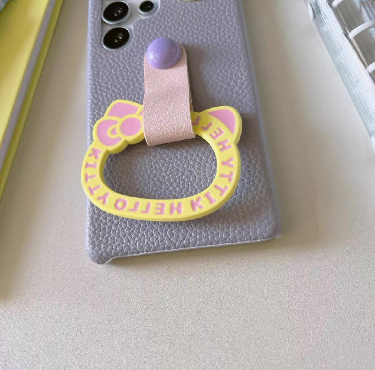 Japan Cartoon | Hello Kitty with Ring Pink Purple Hot Pink - Phone Case Samsung Galaxy S25 S24 S23 S22 S21 Plus Ultra KawaiiGiftLand