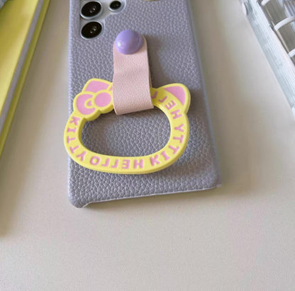 Japan Cartoon | Hello Kitty with Ring Pink Purple Hot Pink - Phone Case Samsung Galaxy S25 S24 S23 S22 S21 Plus Ultra KawaiiGiftLand