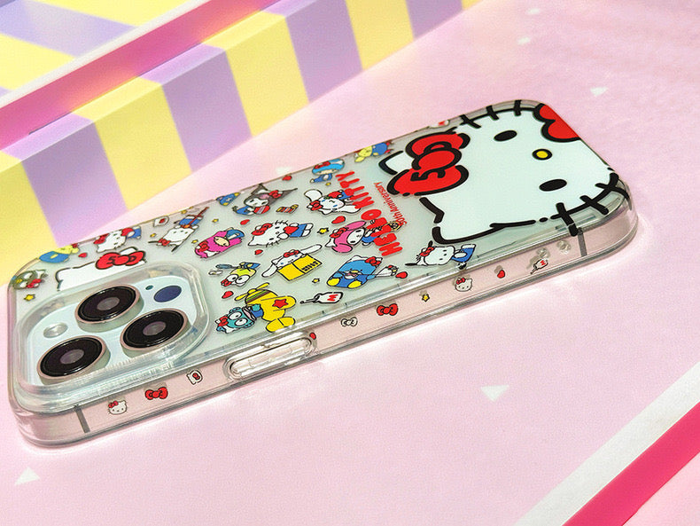 Japanese Cartoon Sanrio with friends Hello Kitty 50th Anniversary - iPhone Case 13 14 15 Pro Promax