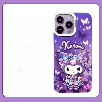 Japanese Cartoon Sanrio Butterfly Lolita Laser Case | Kuromi My Melody Cinnamoroll Hangyodon 4 Styles - Phone Case Samsung Galaxy S26 S25 S24 S23 S22 S21 FE Ultra Edge