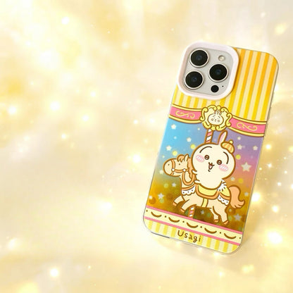 Japanese Cartoon ChiiKawa Go Round Laser Case | Merry Go Round with Chiikawa Hachiware Usagi - iPhone Case Plus SE2 11 12 13 14 15 16 16e 17 17e Pro Promax 12mini 13mini