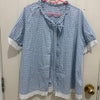 Japanese Fashion Cute Style Mori Series | Blue Grid with Flower Shirt - Kawaii Fashion Items