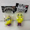 Japan Artist GRAPE BRAIN | Hell's Cat & Macaroni Neon Yellow & Purple TTE 2025 Version - Sofubi Figure Soft Vinyl Rare